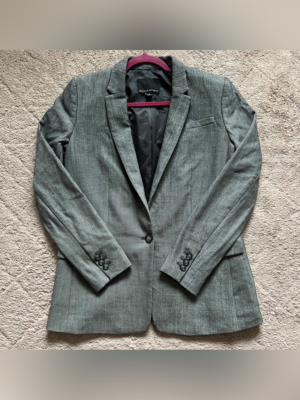 Banana Republic Blazer Shoulder Pads Wool Blend Preppy Office Business Sz 6